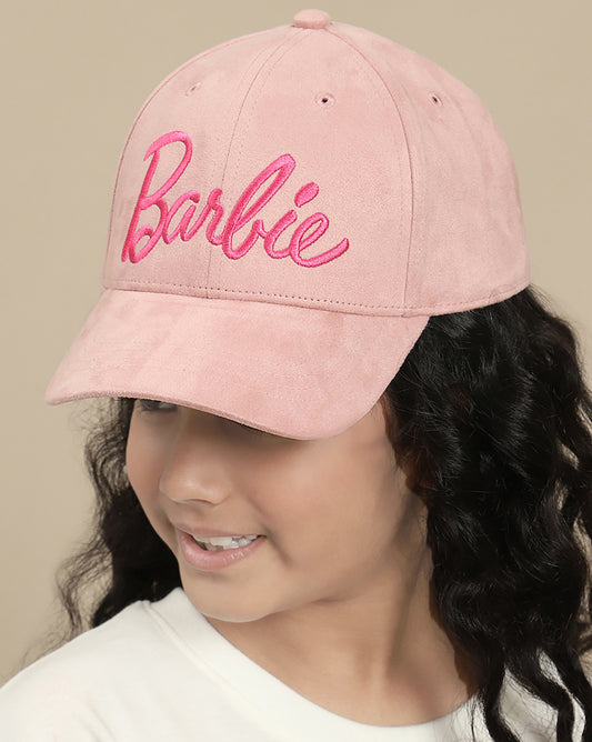 Kids Girls Barbie Printed Pink Caps