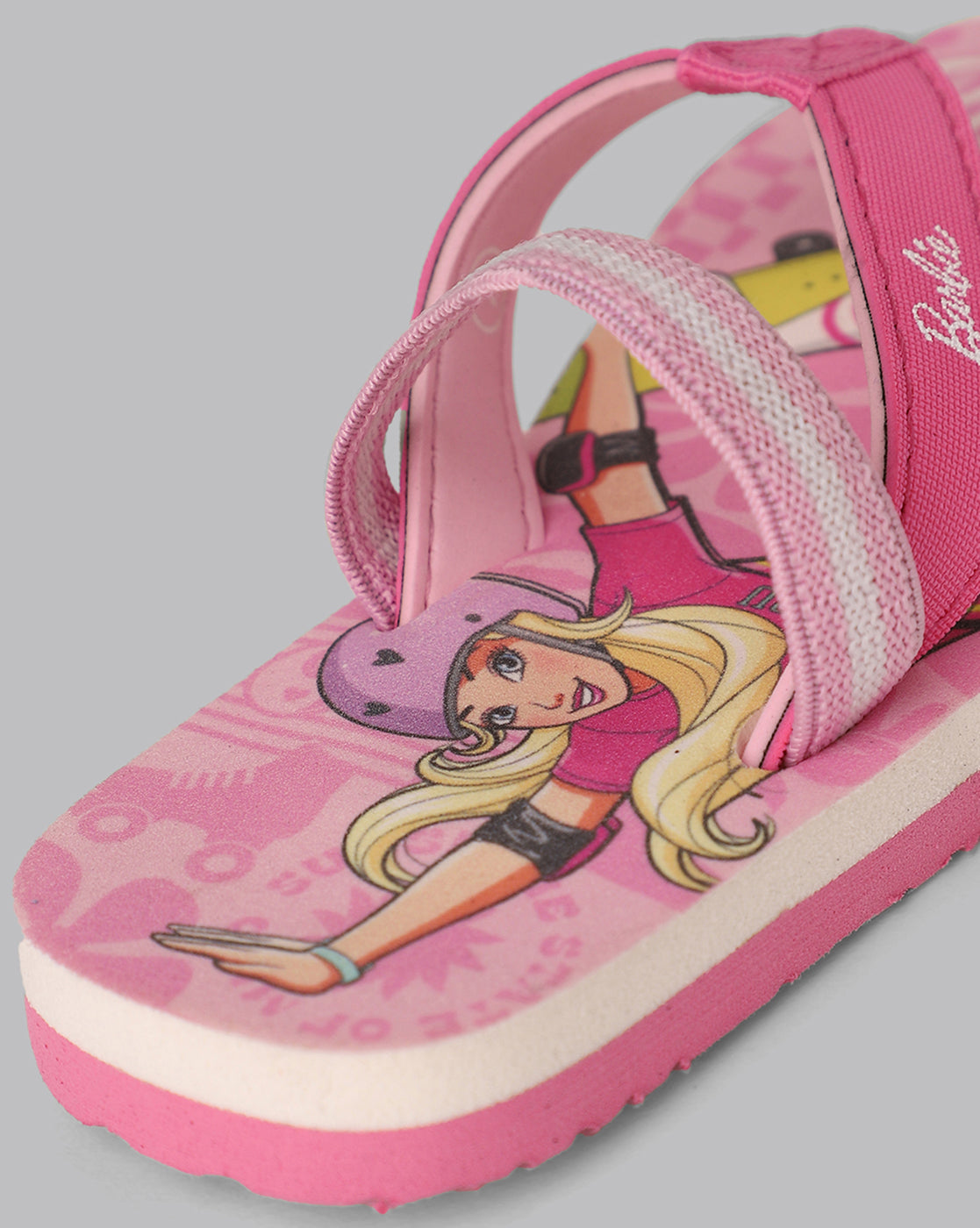 Kids Girls Barbie Printed Pink Flip Flops