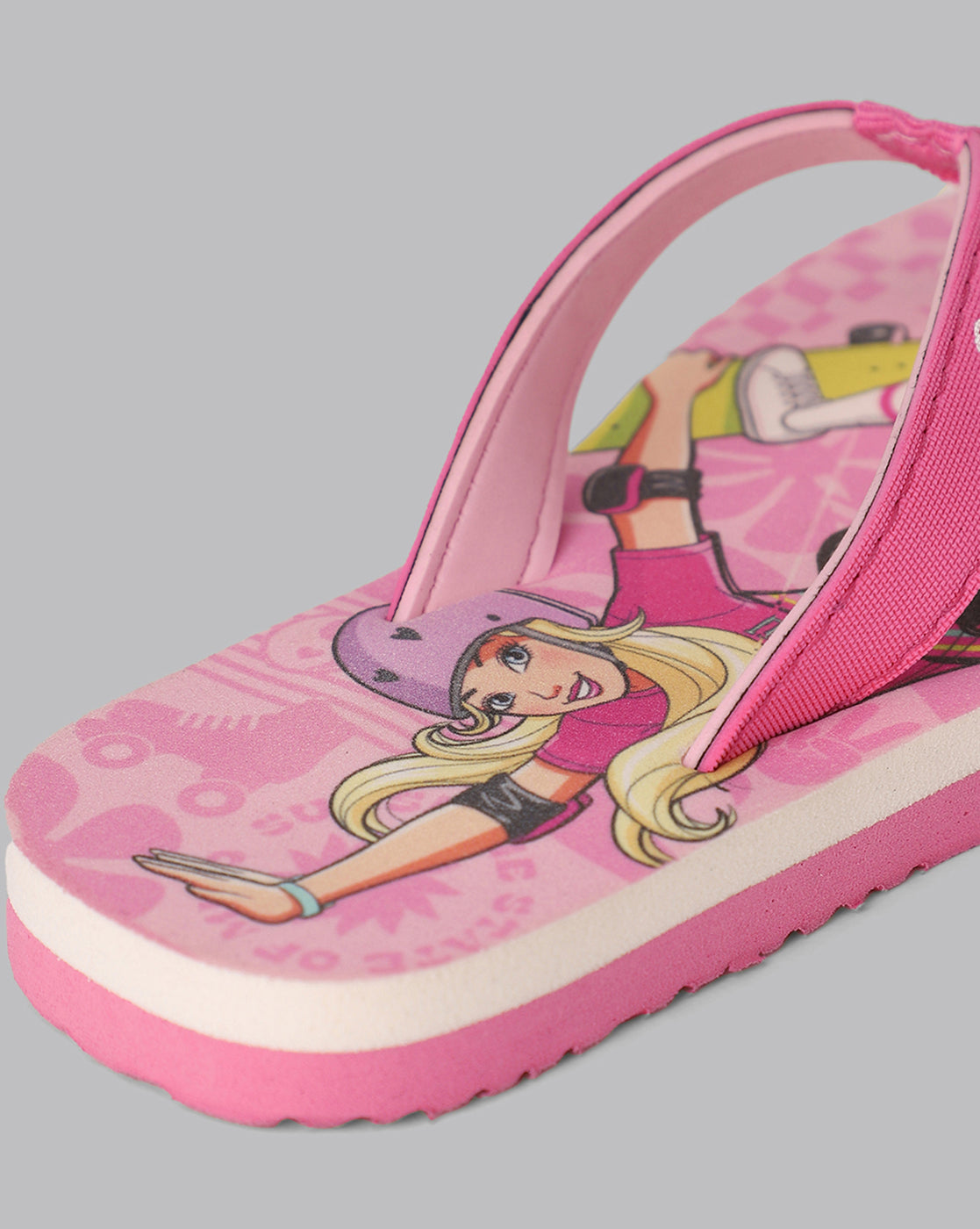 Kids Girls Barbie Printed Pink Flip Flops