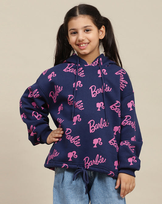 Barbie Printed Oversized Hoodie For Girls