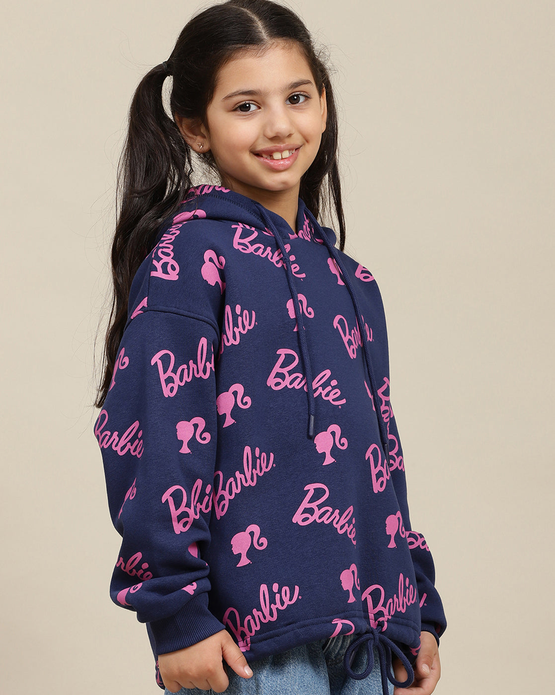 Barbie Printed Oversized Hoodie For Girls