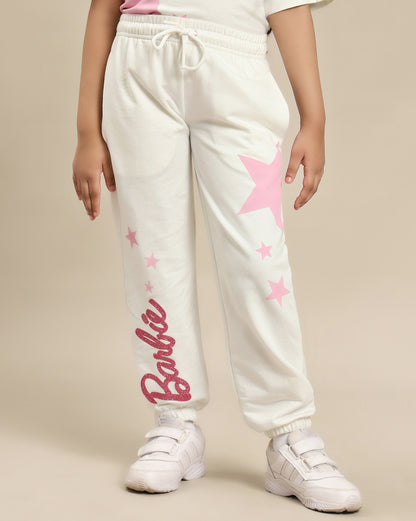 Barbie Printed Regular Fit Jogger For Girls