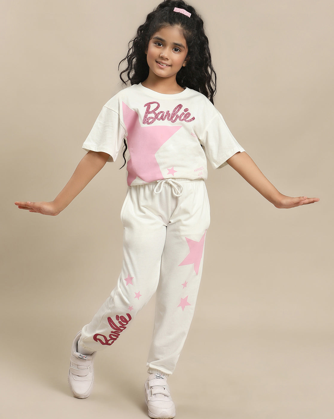 Barbie Printed Regular Fit Jogger For Girls