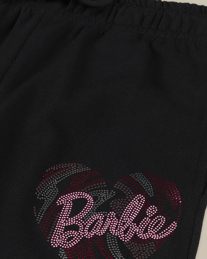 Barbie Printed Mid-Rise Jogger For Girls