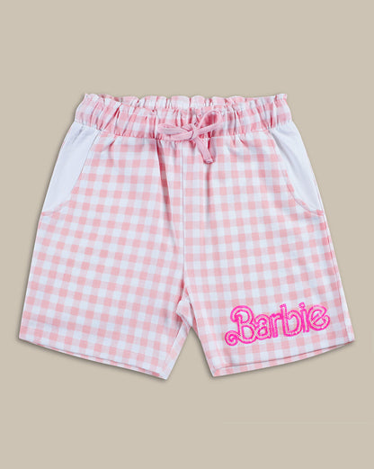 Barbie Printed Mid-Rise Shorts For Girls