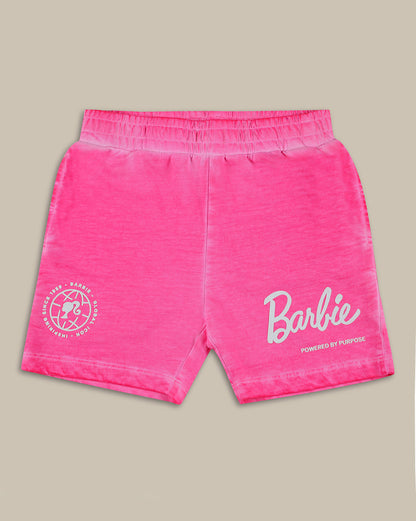 Barbie Printed Mid-Rise Shorts For Girls