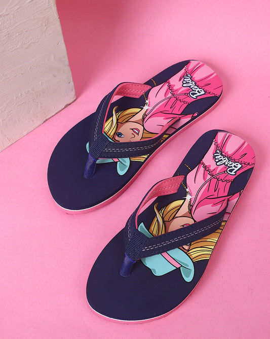 Barbie Printed Flip-Flop For Kids Girls