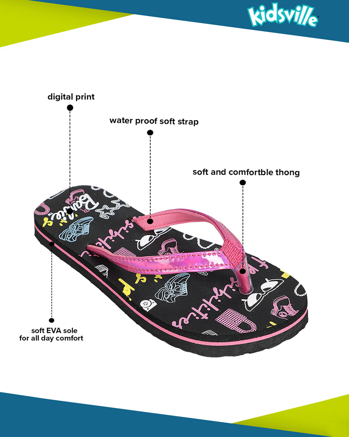 Barbie Flipflops For Kids Girls