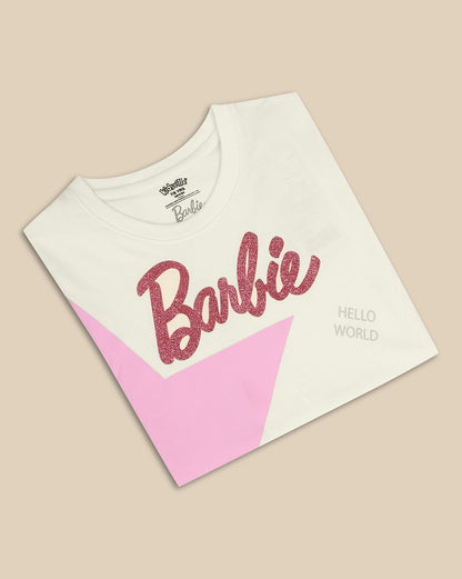 Barbie Printed Relaxed Fit Tshirt For Girls