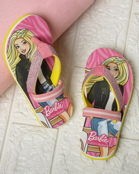 Barbie Printed Flip-Flop For Kids Girls