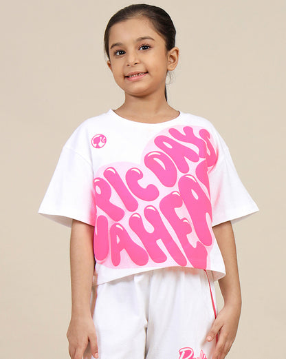 Barbie Printed Boxy Fit Tshirt For Girls