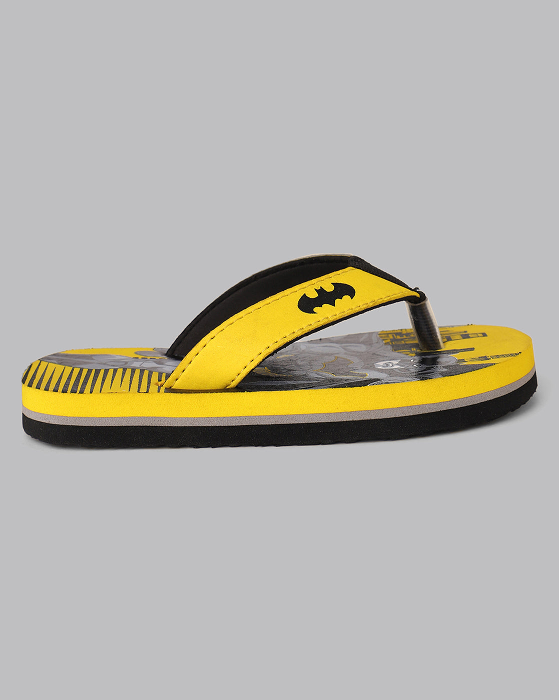 Kids Boys Batman Printed Yellow Flip Flops