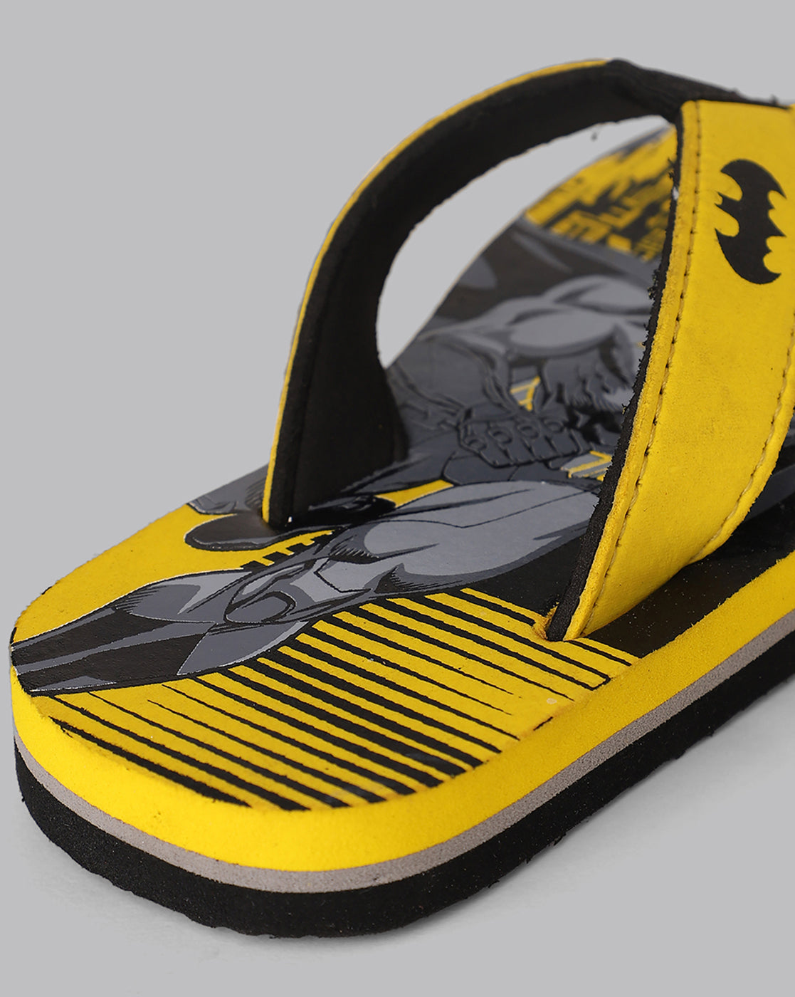 Kids Boys Batman Printed Yellow Flip Flops