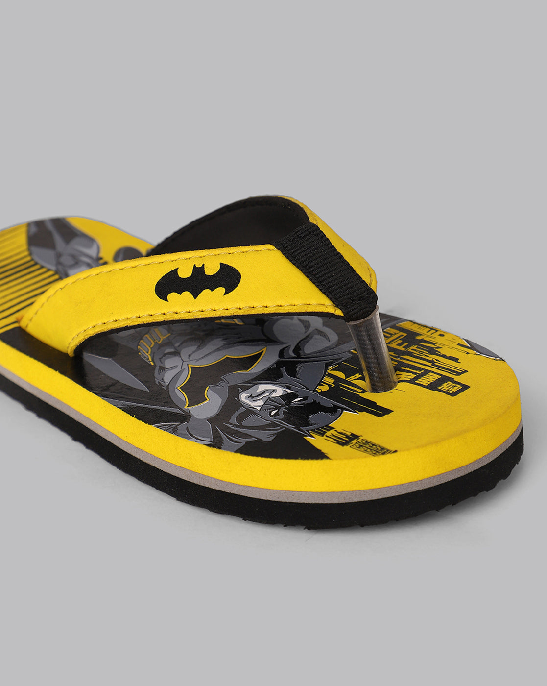 Kids Boys Batman Printed Yellow Flip Flops