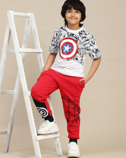 Captain America Printed Regular Fit Jogger For Boys