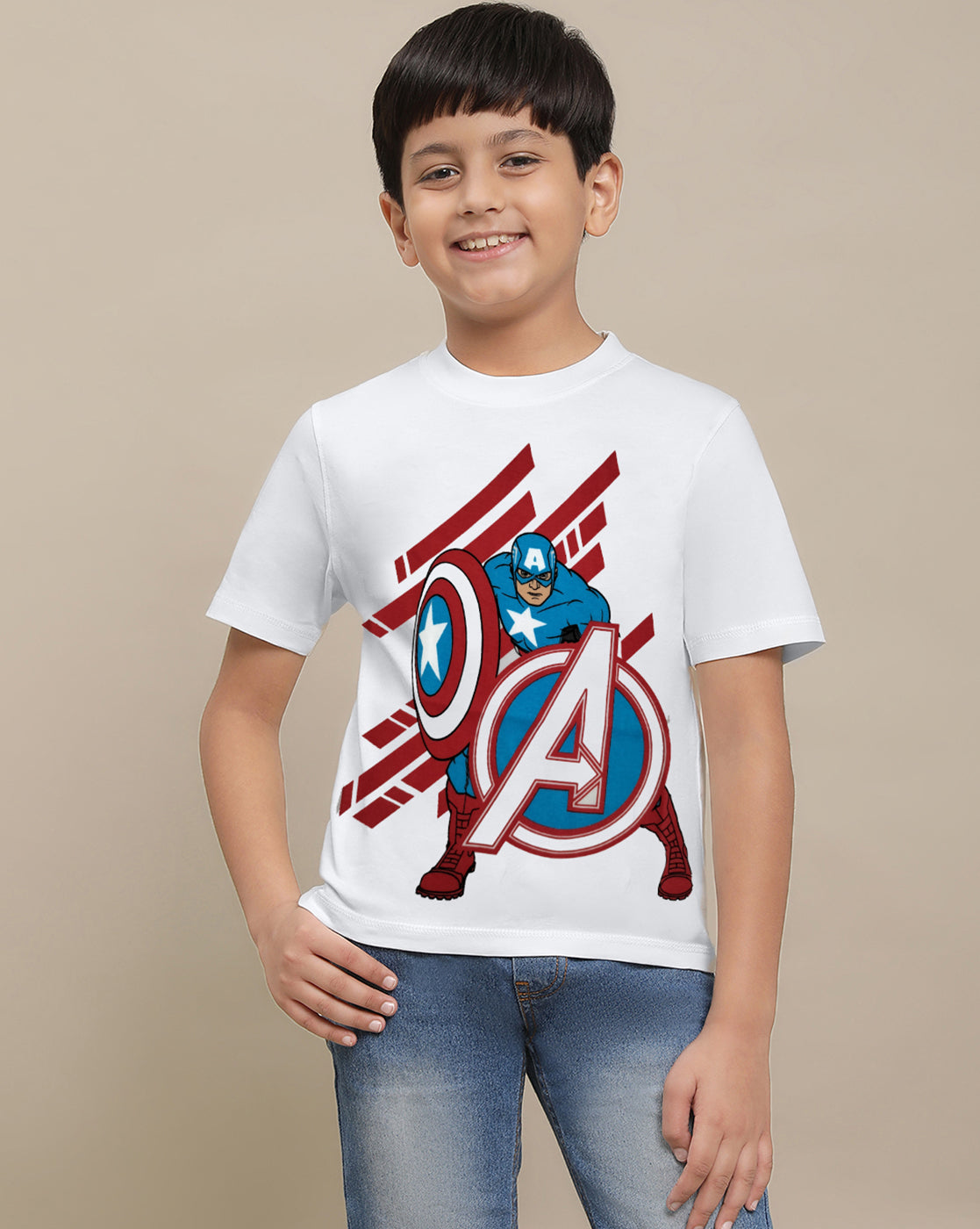 Captain America Printed Tshirt For Boys