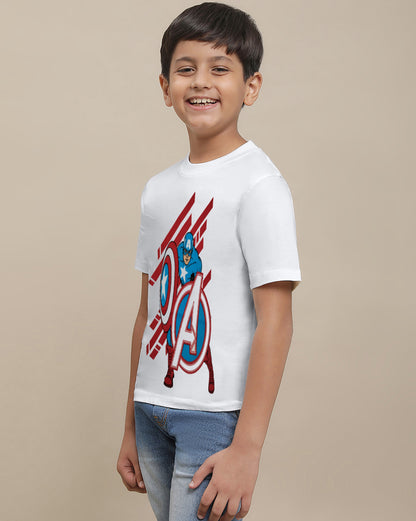 Captain America Printed Tshirt For Boys