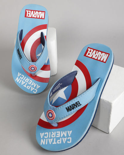 Captain America Sky Blue Flip-Flops For Kids Boys