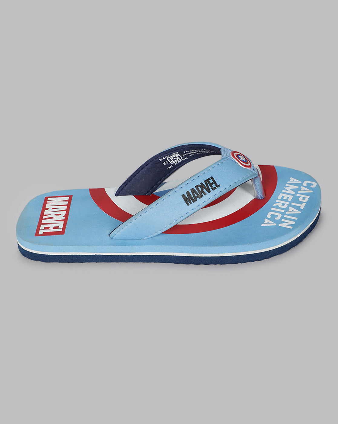 Captain America Sky Blue Flip-Flops For Kids Boys