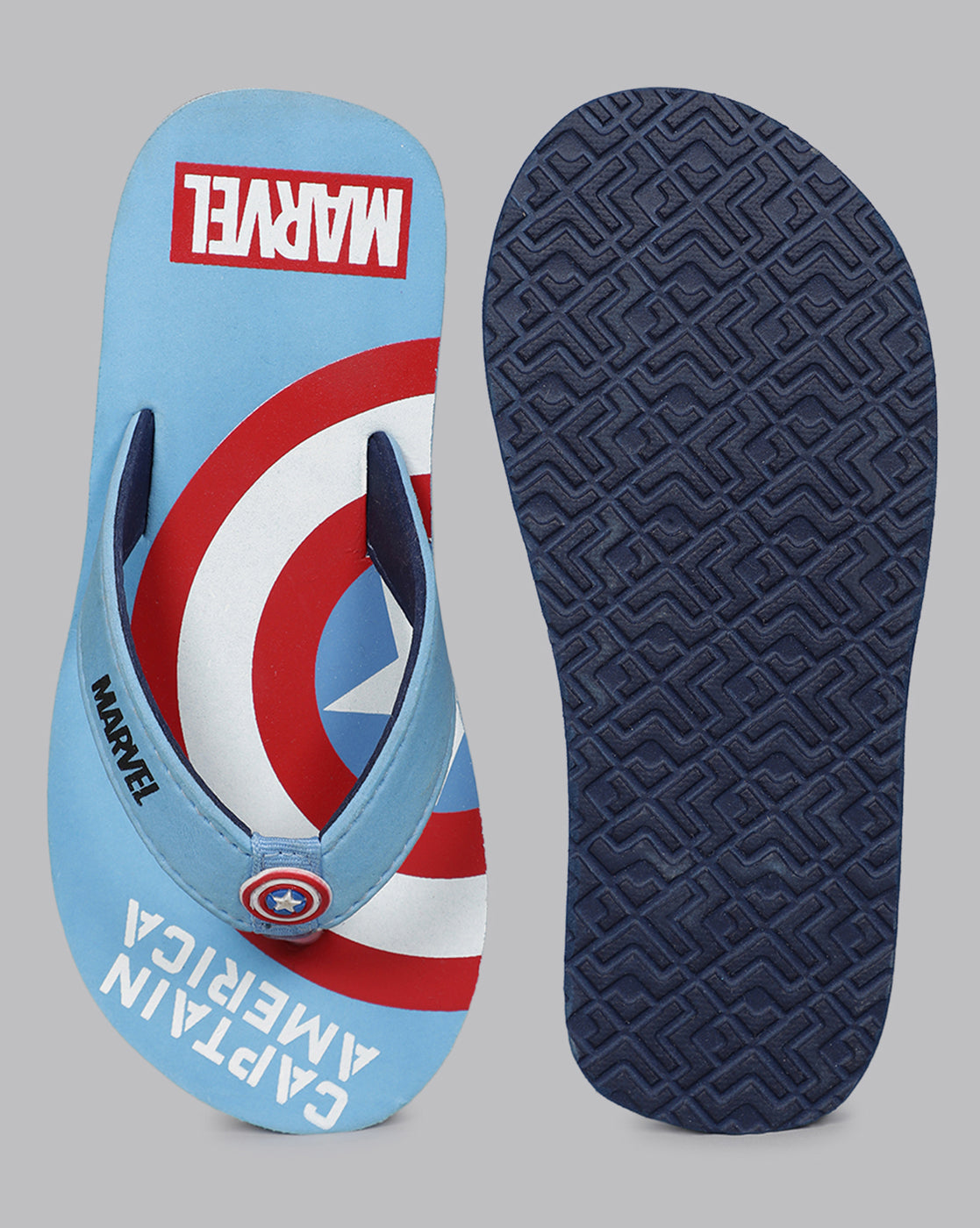 Captain America Sky Blue Flip-Flops For Kids Boys