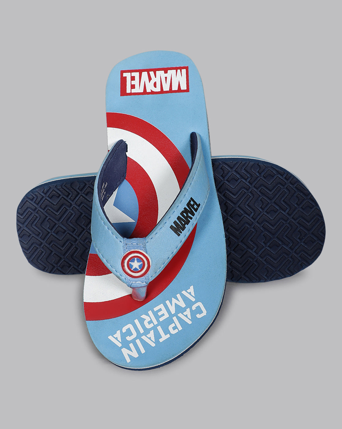 Captain America Sky Blue Flip-Flops For Kids Boys