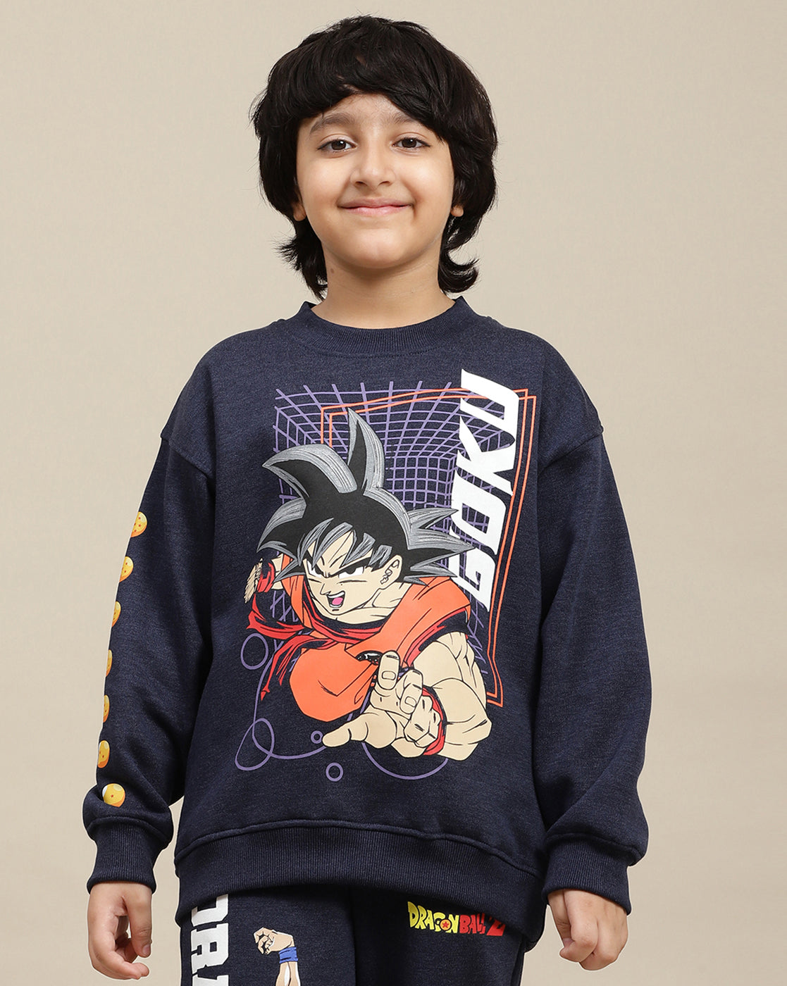 Dragon Ball Z Printed Oversized Fit Sweatshirt For Boys