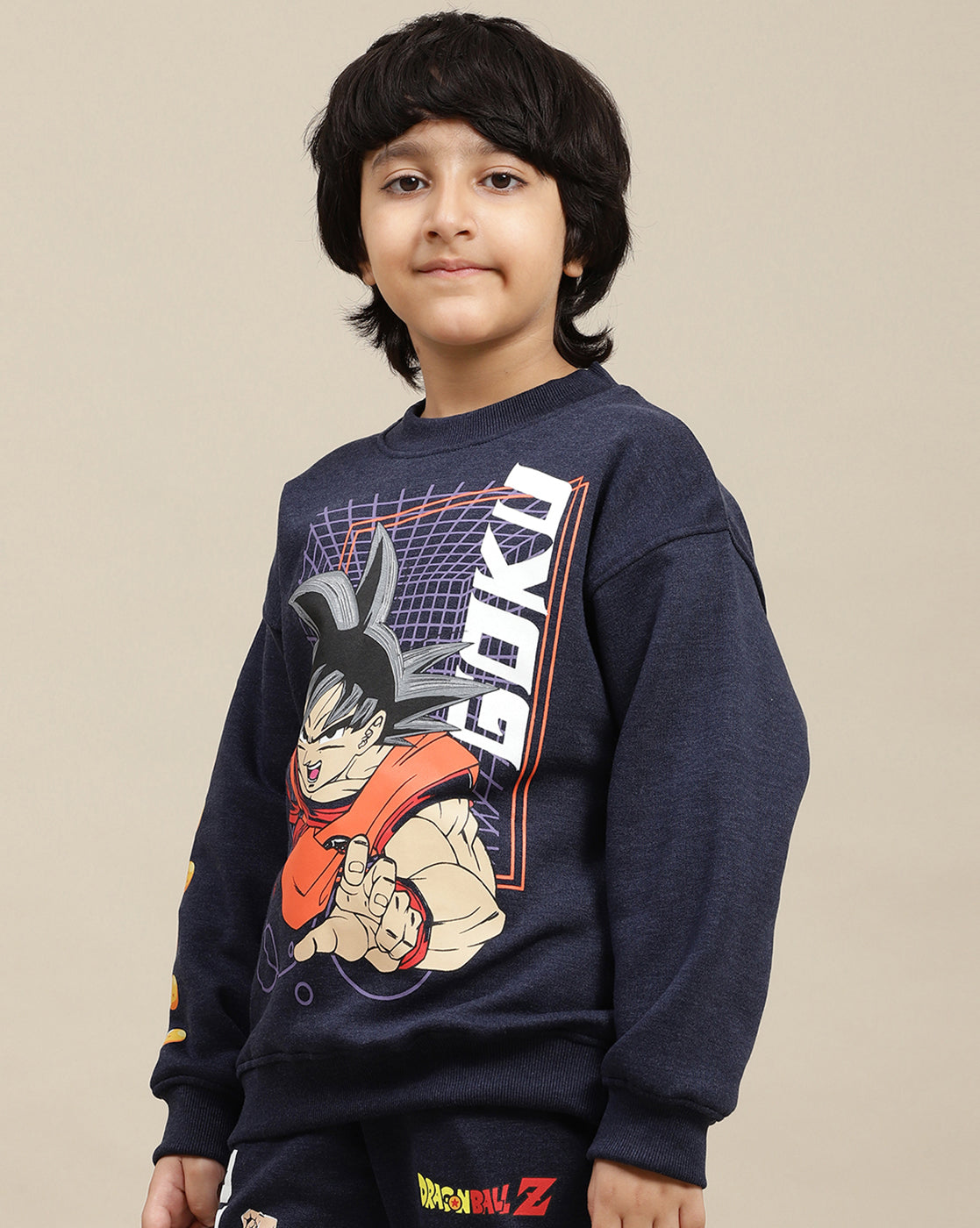 Dragon Ball Z Printed Oversized Fit Sweatshirt For Boys