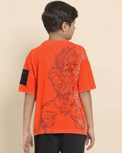 Dragon Ball Z Printed Oversize Tshirt For Boys