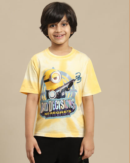 Minions Printed Regular Fit Tshirt For Boys