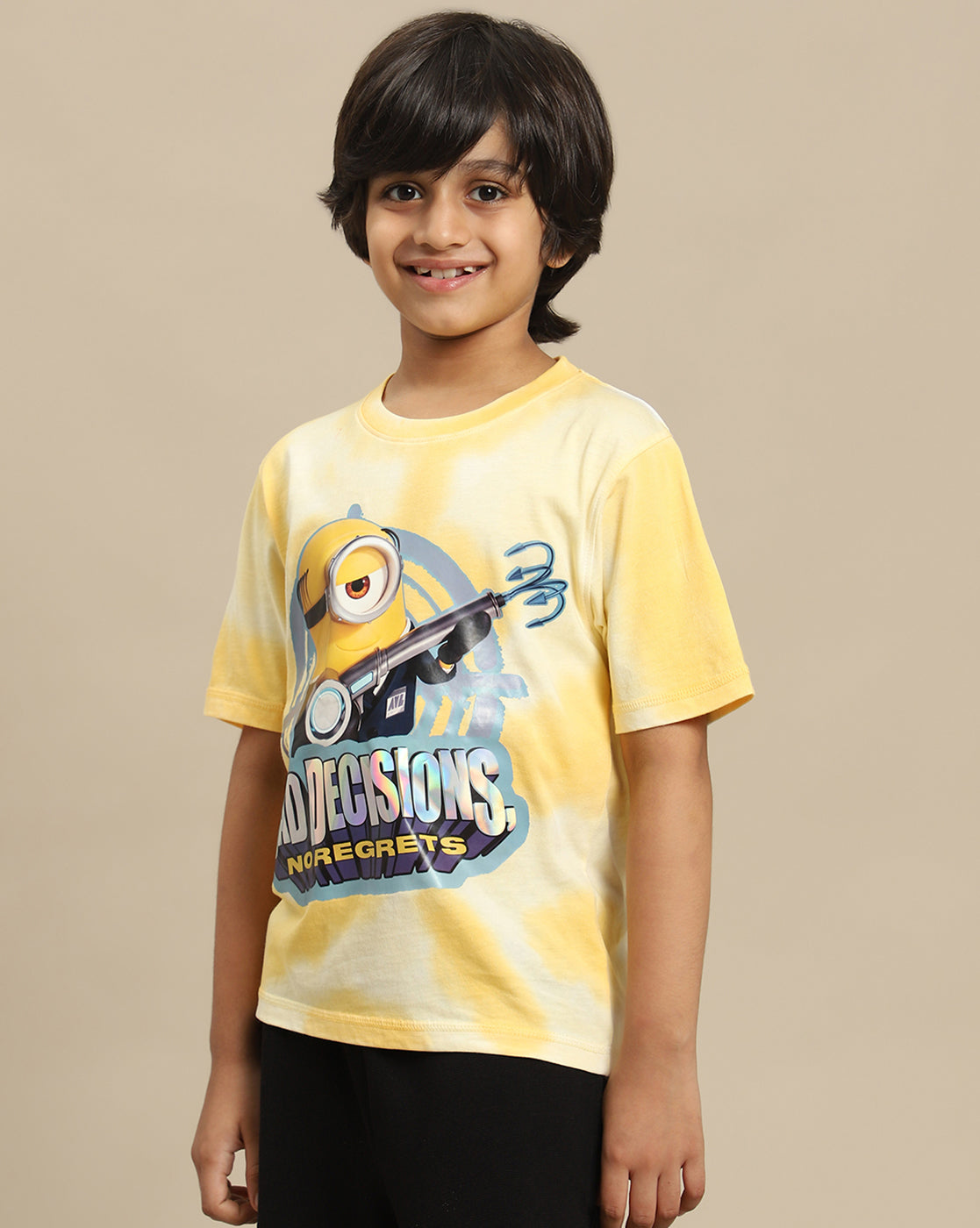 Minions Printed Regular Fit Tshirt For Boys