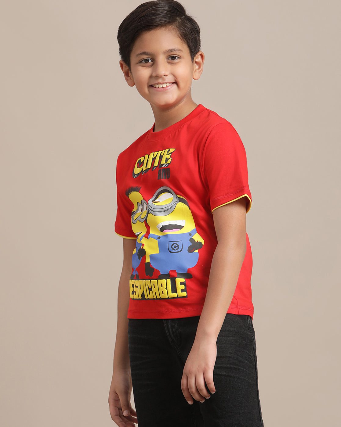 Minions Printed Regular Fit Tshirt For Boys