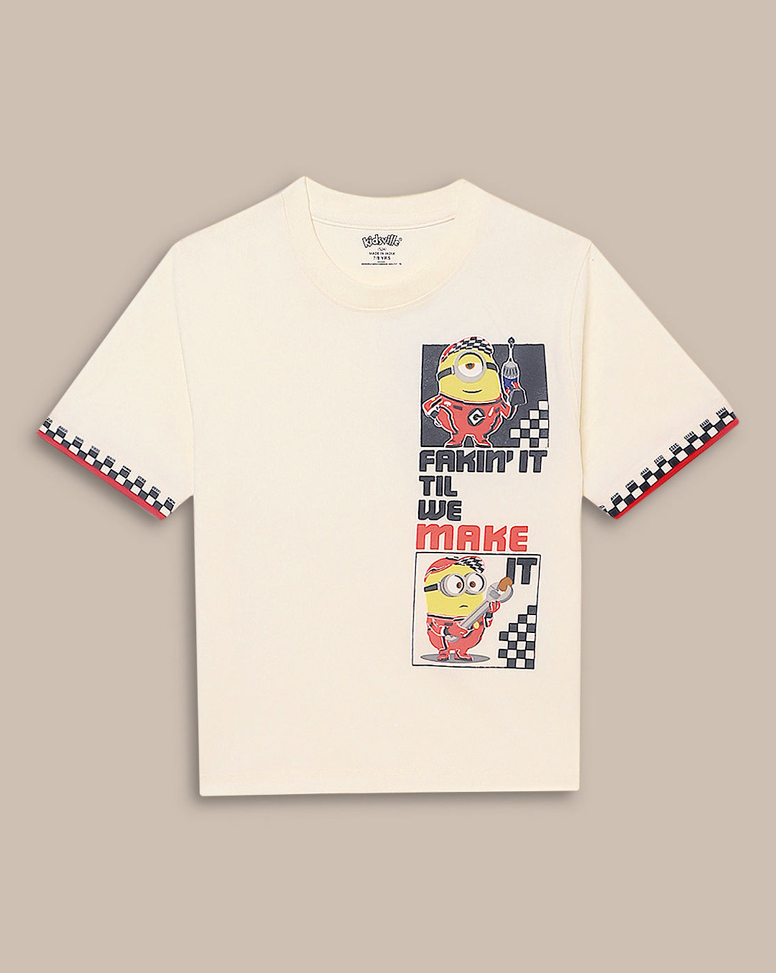 Minions Printed Regular Fit Tshirt For Boys