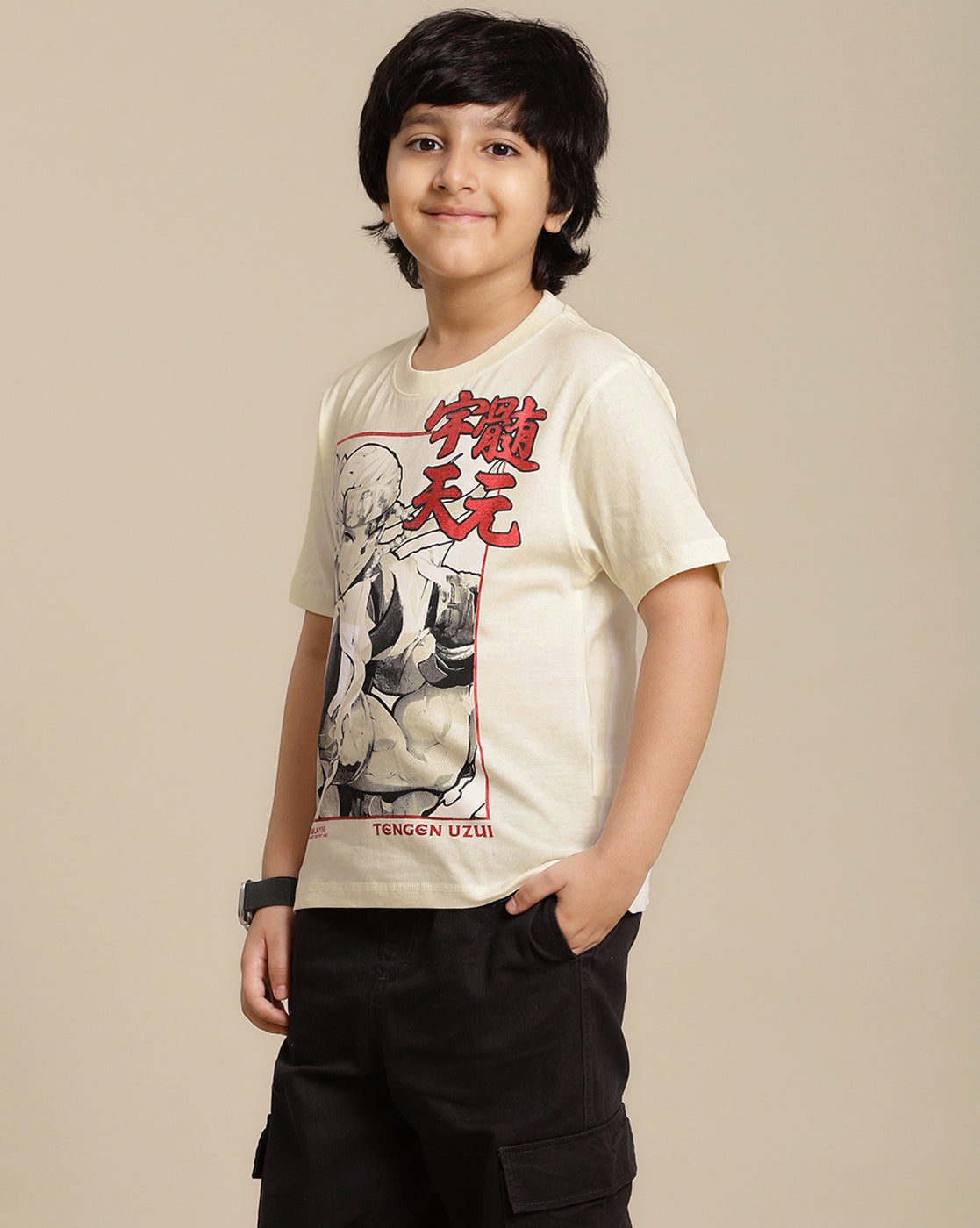 Demon Slayer Printed Regular Fit Tshirt For Boys