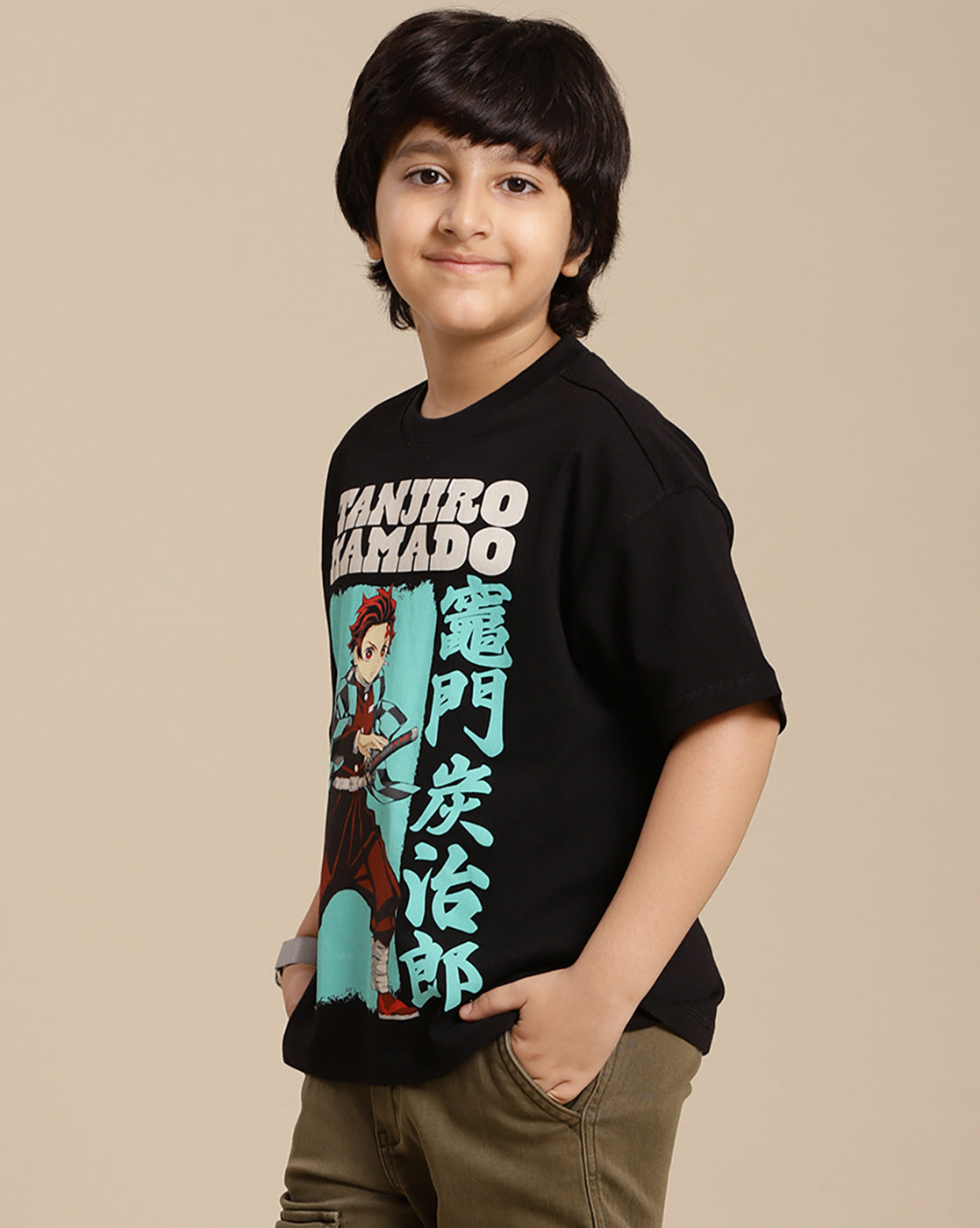 Demon Slayer Printed Oversize Fit Tshirt For Boys