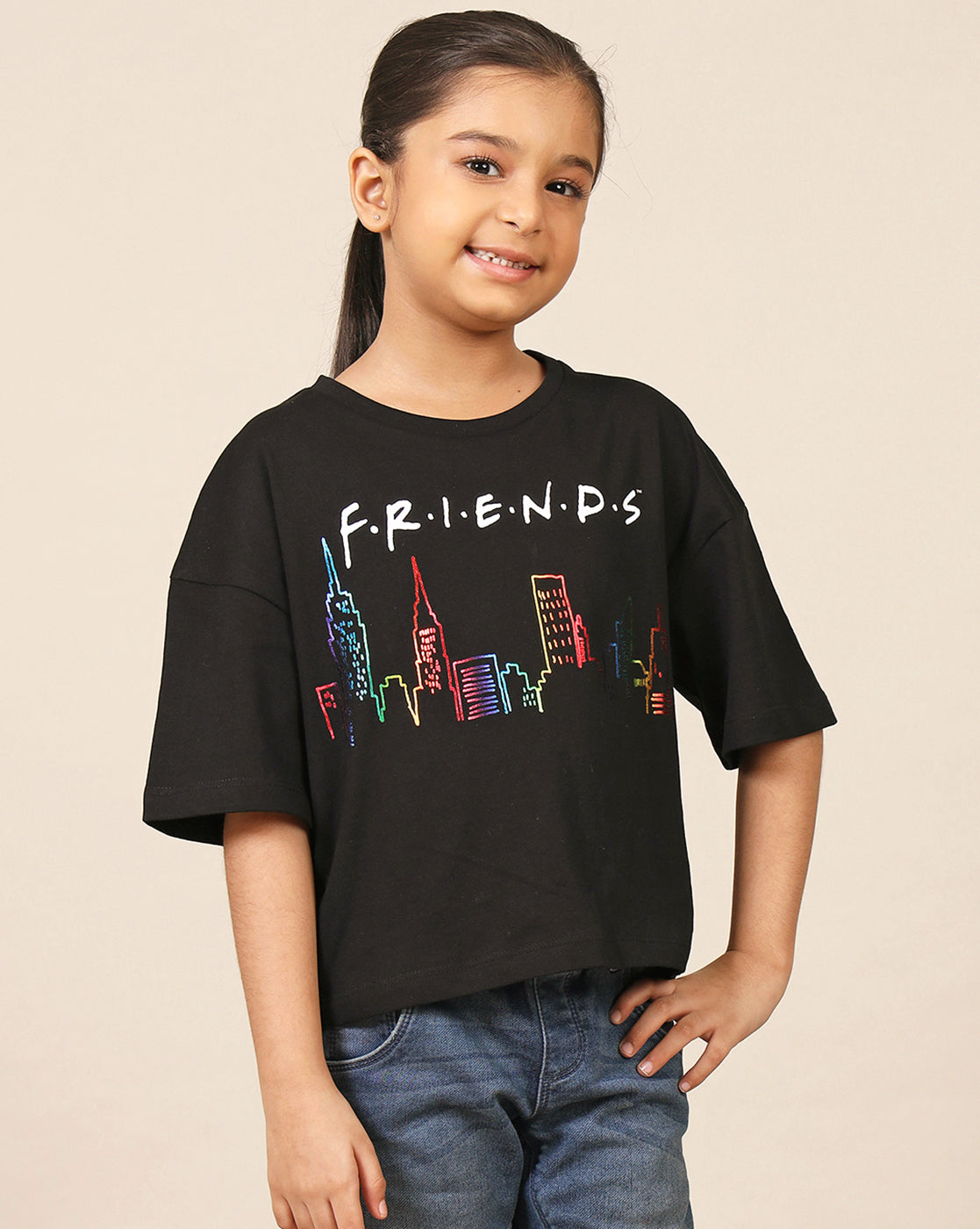 Friends Printed Boxy Fit Tshirt For Girls