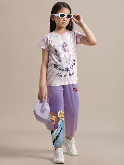 Frozen Printed Regular Fit Jogger For Girls