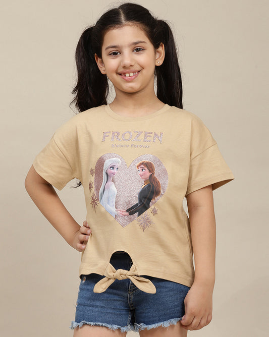 Frozen Printed Relaxed Fit Tshirt For Girls