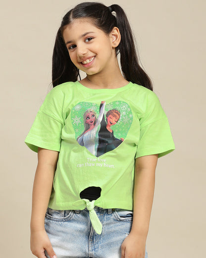 Frozen Printed Relaxed Fit Tshirt For Girls