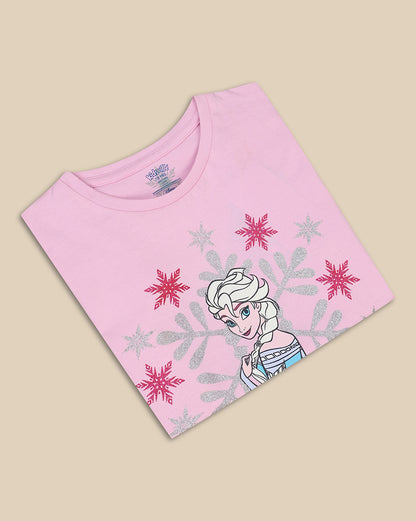 Frozen Printed Regular Fit Tshirt For Girls