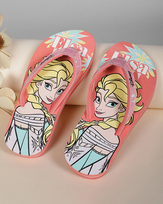 Frozen Peach Flip-Flops For Kids Girls