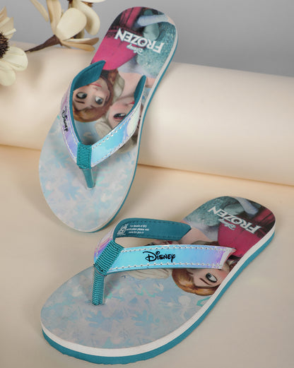 Frozen Sky Blue Flip-Flops For Kids Girls