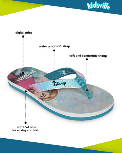 Frozen Sky Blue Flip-Flops For Kids Girls