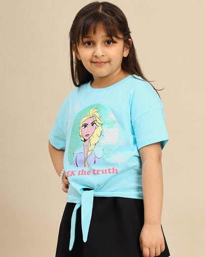 Frozen Printed Regular Fit Tshirt For Girls