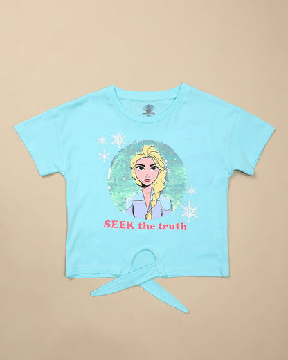 Frozen Printed Regular Fit Tshirt For Girls