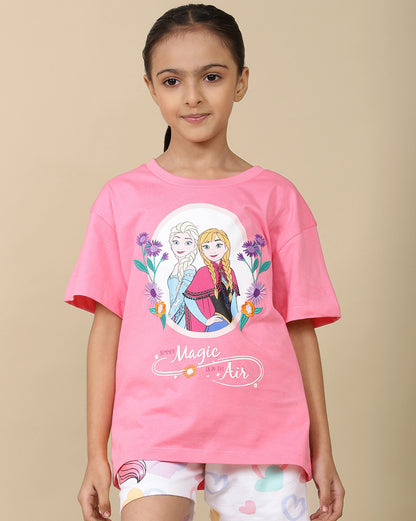 Frozen Printed oversized Fit Tshirt For Girls