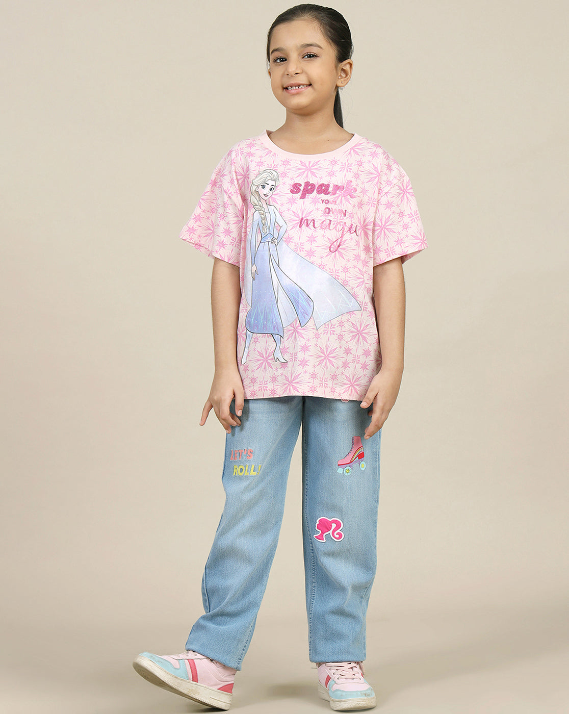 Frozen Printed Relaxed Fit Tshirt For Girls