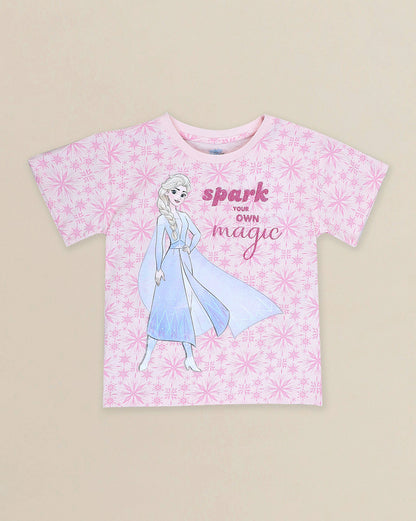 Frozen Printed Relaxed Fit Tshirt For Girls