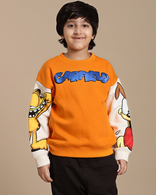 Garfield Printed Oversize Sweatshirt For Boys