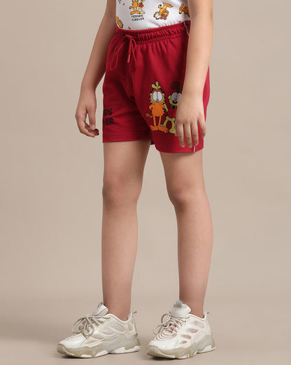 Garfield Regular Fit Shorts For Girls