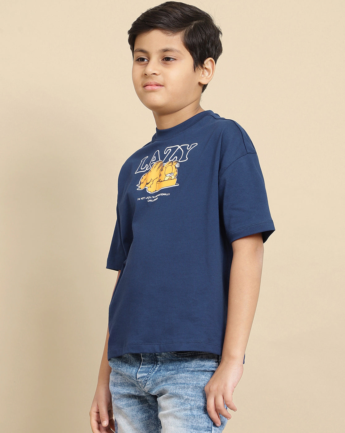 Garfield Printed Oversized Tshirt For Boys